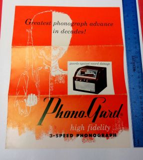 Phono Gard High Fidelity 3 Speed Phonograph Autophile Special Brochure 