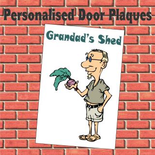 Personalised Grandads Shed Aluminium Door Plaque Sign   Choice of 