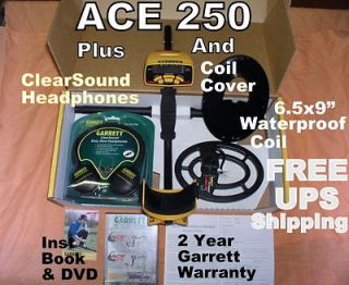 Garrett Metal Detector New Ace 250 * Headphones * 6.5x9 Waterproof 