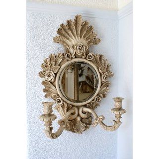FRENCH SHABBY CHIC MIRROR CANDLE HOLDER / WALL SCONCE  