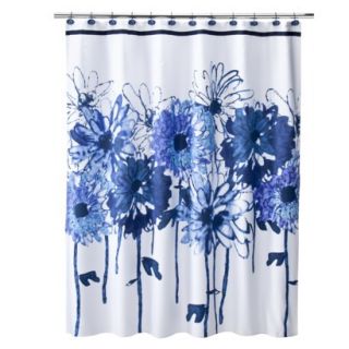 Eve Floral Shower Curtain   White/Blue (70x71) product details page