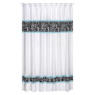 Sweet Jojo Designs Zebra Shower Curtain   Turquoise product details 