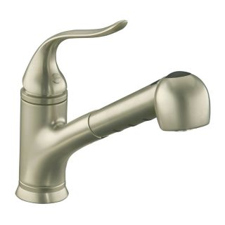 Shop KOHLER Coralais Vibrant Brushed Nickel 1 Handle Pull Out Kitchen 