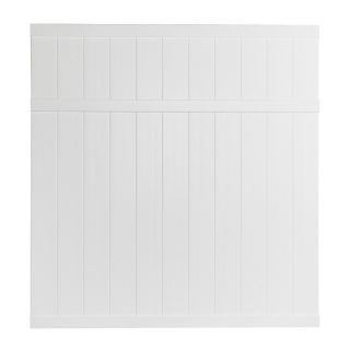Shop Gatehouse Arborley 6 ft x 6 ft White Flat Top Privacy Vinyl Fence 