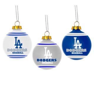Los Angeles Dodgers Glass Ball Ornament 3 pack 