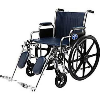 Medline Excel Extra wide Wheelchair, 22 W x 18 D Seat, Removable 