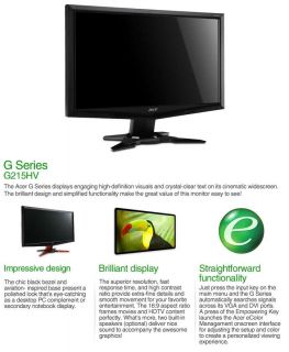 Acer G215HV 22 Class Widescreen LCD Monitor   1920 x 1080, 169, 20000 
