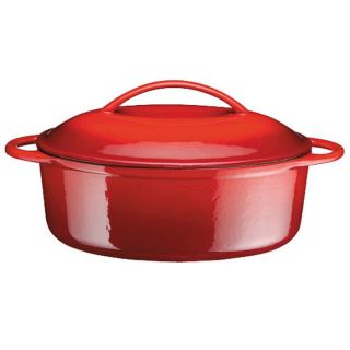COCOTTE OVALE 31CM FONTE EMAILLEE ROUGE   Tous feux dont induction 