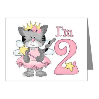Gifts  2 Note Cards  Kitty Princess 2nd Birthday Invitations 