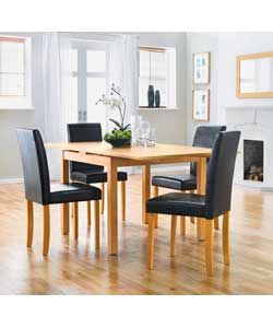 Buy Chester Extendable Oak Dining Table and 4 Chocolate Chairs at 