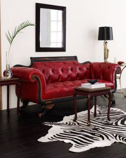 Old Hickory Tannery Red Tufted Leather Sofa & Loveseat   The Horchow 