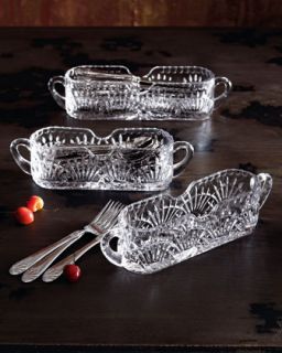 Three Crystal Flatware Caddies   The Horchow Collection