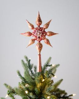 Bordeaux Star Christmas Tree Topper   The Horchow Collection