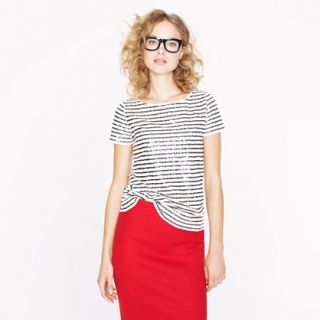 Sequin stripe tee   blouses   Womens shirts & tops   J.Crew