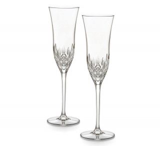 Waterford Crystal Lismore Essence Boxed Champagne Flutes, Pair 