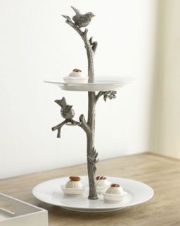 Vagabond House Bird Two Tier Dessert Stand   The Horchow Collection