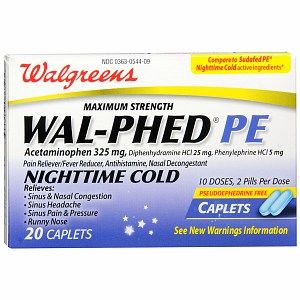 Buy  Wal Phed PE Nighttime Cold Caplets & More  drugstore 