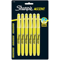 Sharpie Accent Pocket Highlighters Yellow Pack Of 6 by Office Depot