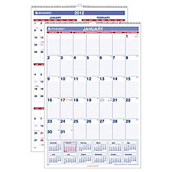 AT A GLANCE® 30% Recycled Monthly Wall Calendar, 20 x 30, January 