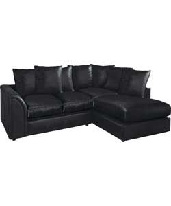 Buy Byron Leather Effect Right Hand Corner Sofa Group   Black at Argos 