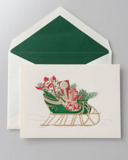 Crane & Co. 50 Engraved Sleigh Christmas Cards   The Horchow 