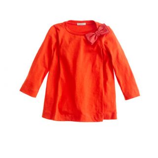 Girls pleated bow top   tees & tops   Girls knits & tees   J.Crew