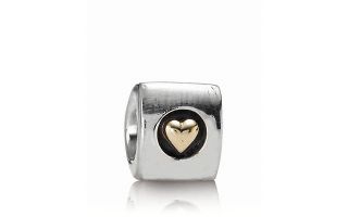 PANDORA Charm   Sterling Silver & 14K Gold Heart of Gold 
