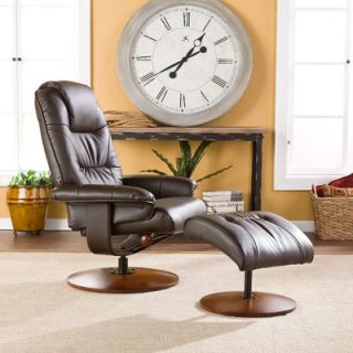 Wildon Home ® Alfred Bonded Leather Recliner and Ottoman Set in Brown 