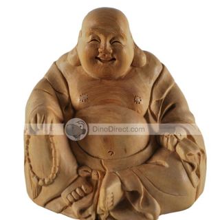 Wholesale Wood Carving Happy Buddha Figurine Statue   