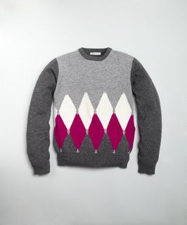 Ballantyne TODDLER / KIDS navy argyle cashmere crewneck sweater