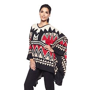 DG2 Printed Sweater Poncho 