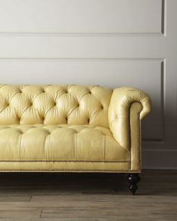 Old Hickory Tannery Fenway Tufted Leather Sofa   The Horchow 