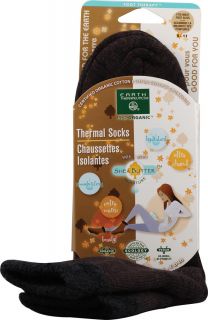 Earth Therapeutics Thermal Double Layer Socks Brown Black    1 Pair 