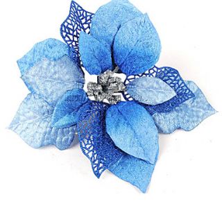 EUR € 1.19   Navidad azul ornamentales flores de plástico con polvo 