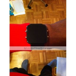Unisex Jumbo Sport Uhr Mit LED Spiegel Anzeige & Silikon Armband 