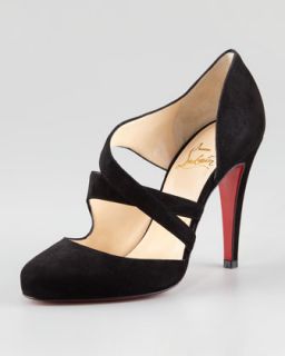 Citoyenne Asymmetric Strap Suede Red Sole Pump   