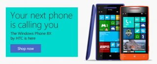 Your next phone is calling you. The Windows Phone 8X HTC is here. Shop 