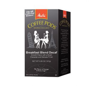 Melitta Coffee Pods, Breakfast Blend Decaf, 18 Pods/Box
