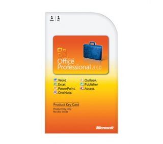 Microsoft Office Professional 2010 Product Key Card