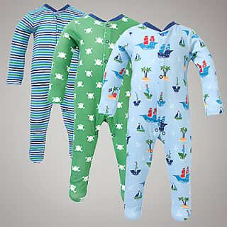 Buy John Lewis Baby Pirate Sleepsuits, Pack of 3, Multi online at 