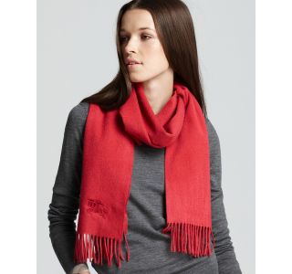 Burberry Solid Horse Embroidered Cashmere Scarf  