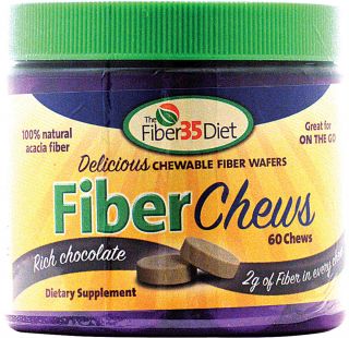 Fiber 35 Diet Fiber Chews Rich Chocolate    60 Wafers   Vitacost 