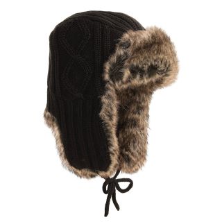 Auclair Cable Knit Ear Flap Hat   Faux Fur (For Men and Women)   Save 