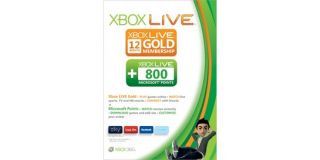 Xbox LIVE 12 month Gold Card + 800 points   Microsoft Store Online