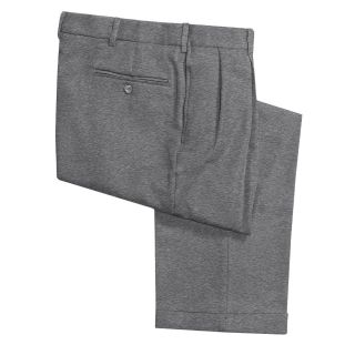 Polyester Dress Pants   Reverse Pleats (For Men) in Grey Heather