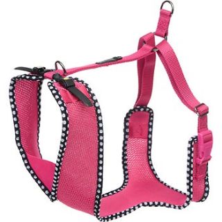  Adjustable Mesh Harness for Big and Tall Dogs in Pink with Polka 