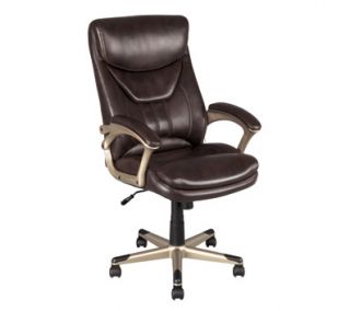 OfficeMax Finnigan Bonded Leather Executive Chair, Brown