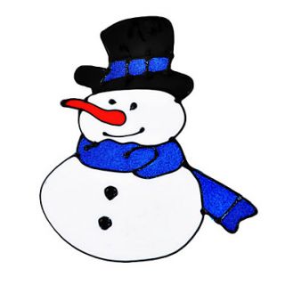 EUR € 2.11   kerst pvc showcase sticker van sneeuwman met een blauwe 
