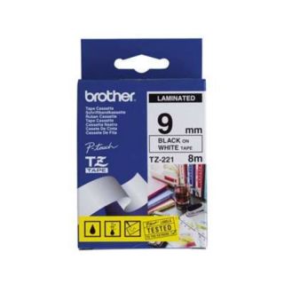 Brother TZ221 Laminated Tape Black on White  Ebuyer