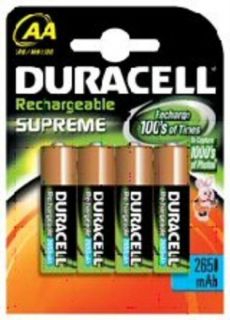 Duracell Supreme Rechargeable AA Batteries 4 Pack  Ebuyer